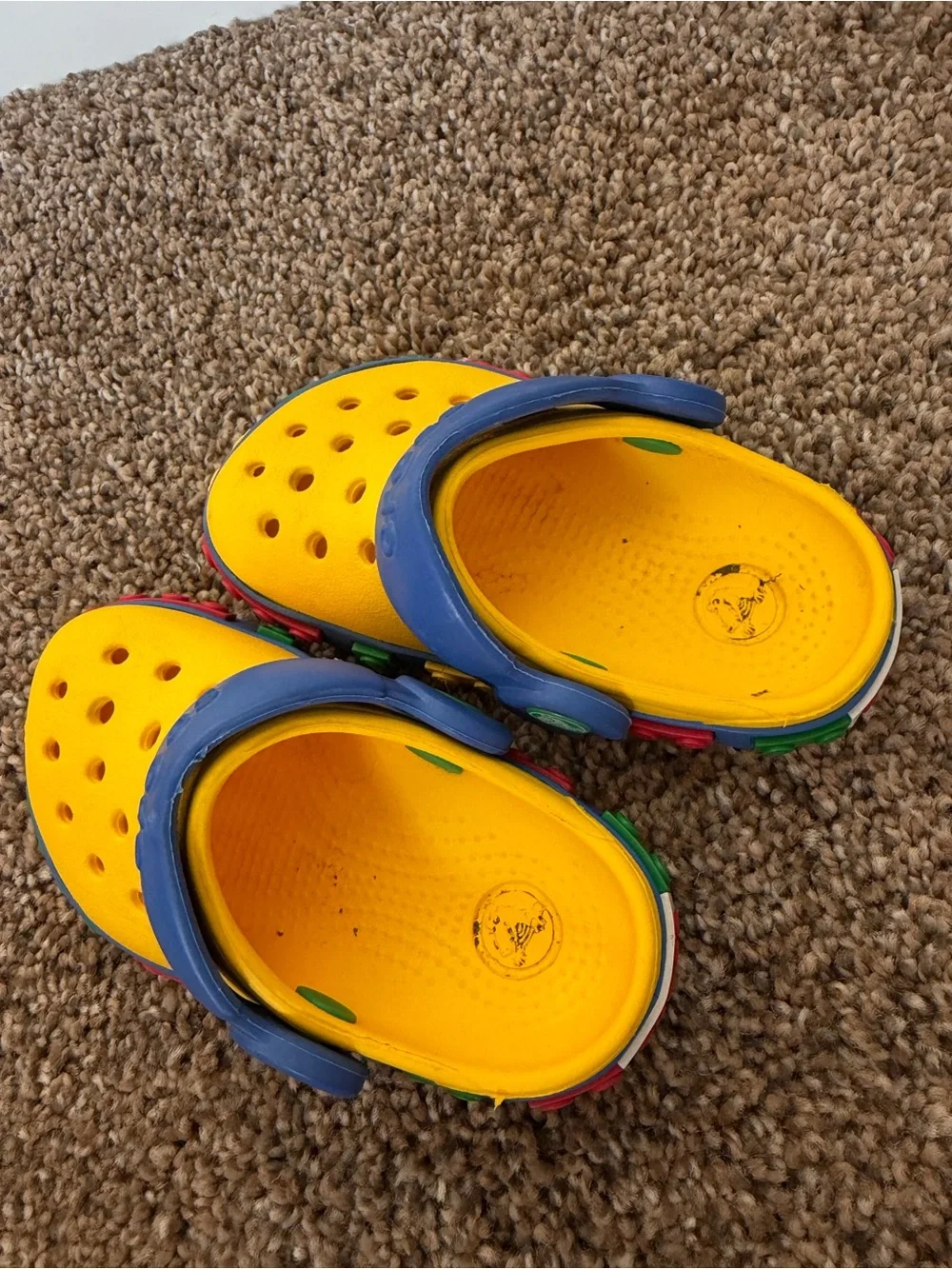 CROCS Bright Yellow Lego Clog Shoe Sandal